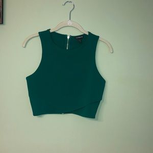 Express green petite crop top NWT